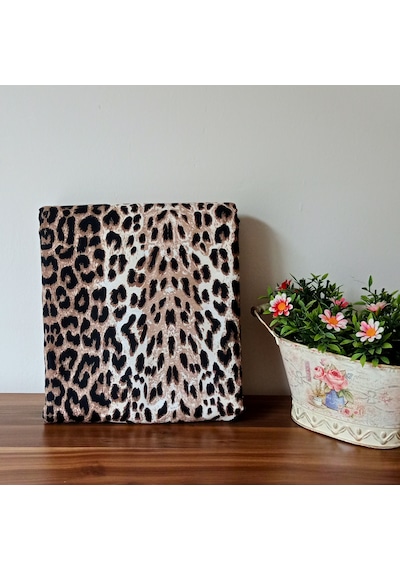 Ütü Masası Kılıfı Büyük Boy İpli Stoperli Keçeli Kılıfı Örtüsü Bezi 55x140cm Leopar Karışık/Çok Renkli