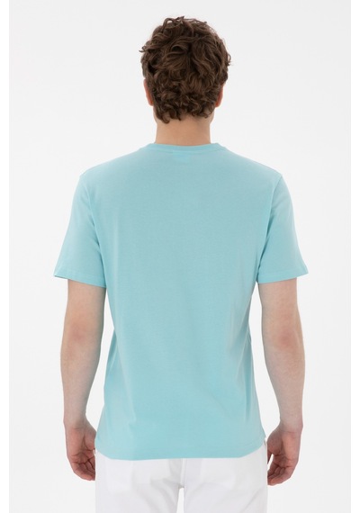 U.S. Polo Assn. Erkek Regular Fit Bisiklet Yaka Aqua Tişört 50300382-VR007