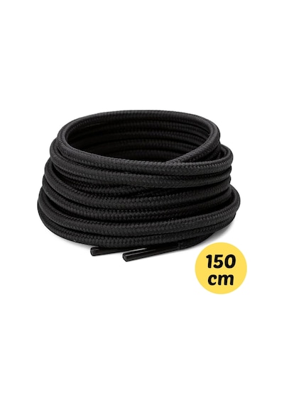 Neystore 150 Cm Siyah Fitilli Yuvarlak Bot Bağcığı,1 Çift Siyah