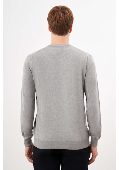 Morven Erkek Gri Basic Bisiklet Yaka Dynamic Fit Rahat Kesim Triko 26kc017006100 Gri Gri