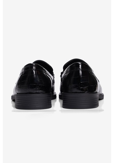Mubiano Kadın Kroko Loafer Metal Aksesuarlı Klasik Günlük Ayakkabı Kolej Siyah Siyah Krokodil Mubiano Kadın Kroko Loafer Metal Aksesuarlı Klasik Günlük Ayakkabı Kolej Siyah Siyah Krokodil