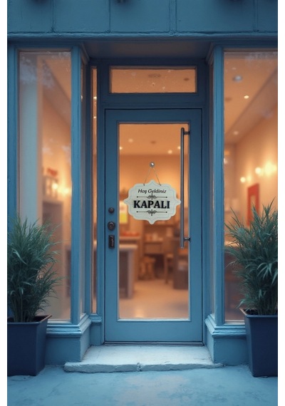 Ahşap Dekoratif Kesim Açık-kapalı Yazısı