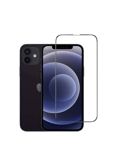 Apple Uyumlu iPhone 12 Uyumlu Tam Kaplayan Darbeye Dayanıklı Kırılmaz Cam Seramik Ekran Koruyucu