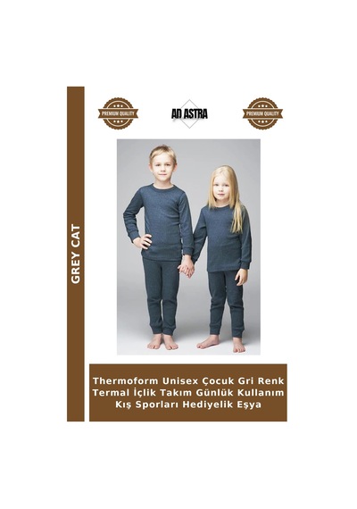 Grey Cat Thermoform Unisex Çocuk Gri Renk Termal İçlik Takım Günlük Kullanım Kış Sporları Hediyelik Eşya Grey Cat Thermoform Unisex Çocuk Gri Renk Termal İçlik Takım Günlük Kullanım Kış Sporları Hediyelik Eşya