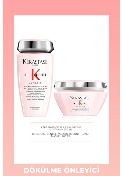 Kérastase Genesis Bain Hydra Fortifiant Saç Dökülmesine Karşıtı 250 Ml Maske 200 Ml