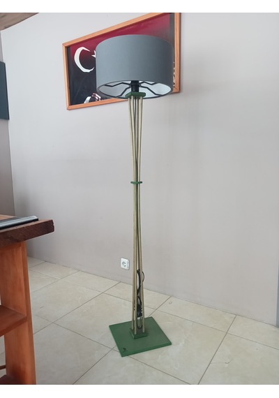 Ahşap Lambader-köşe Aydınlatma Orman Yeşili Gri