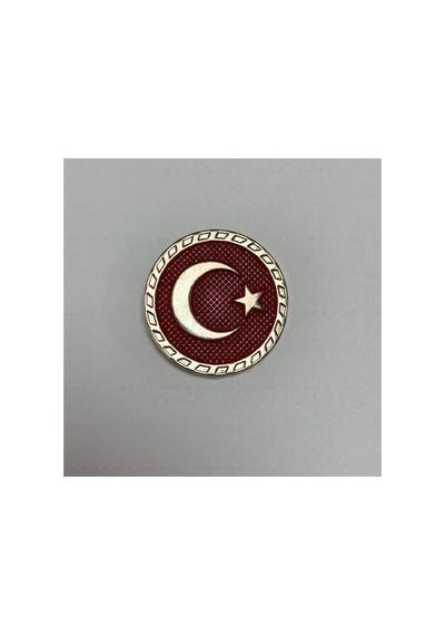 Asyabayrak, Gri Çerçeveli Türk Bayraklı Yaka Rozeti, Griçerçevelirozet Tek Renk