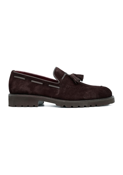 Tuna Hakiki Süet Deri Eva Taban Loafer Model Erkek Ayakkabı - 1641 Kahverengi