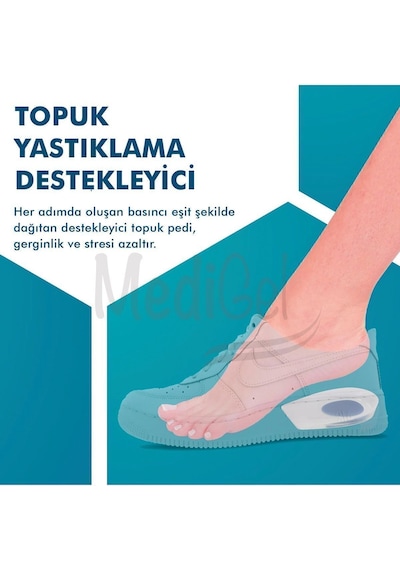 Medigel Slikon Topuk Yastıklama Pedi, Yumuşak Topuk Dikeni Destekli Ped 41-46