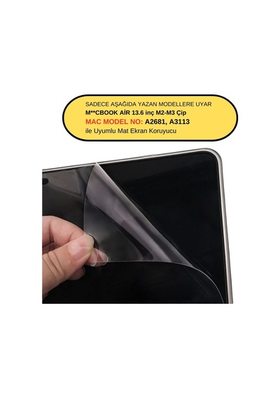 Macbook Air 13.6 Ekran Koruyucu Mat Anti Glare Pet Film A2681 M2 A3113 M3 A3240 M4 A3449 M5 Uyumlu Yansıma Önleyici Çizilmeye Dayanıklı Kolay Uygulama Şeffaf
