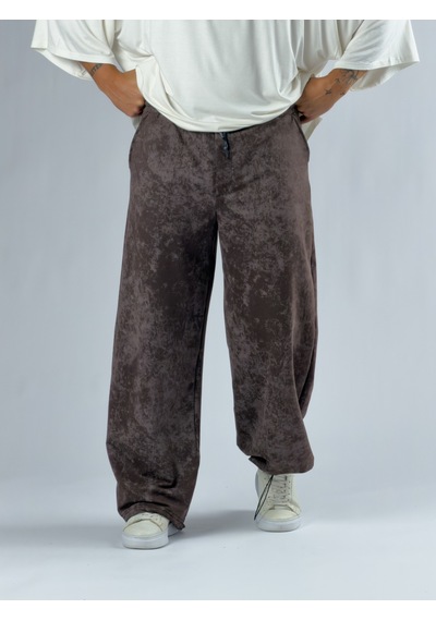 Cocopelli Paça Ayarlamalı Desenli Kahverengi Erkek Baggy Pantolon Coc3352