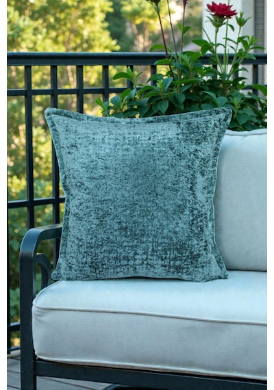 Kırlent Kılıfı İthal Kadife Kumaş - 45x45cm Yumuşak Dokulu Çift Taraflı Özel Tasarım Kırlent Kılıfı Turkuaz