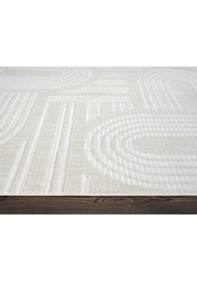 Tablo Tl005a Krem Halı Geometrik Desen Antialerjik Pamuk Taban Yıkanabilir Salon Halısı Yatak Odası