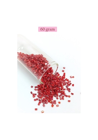 Kesme Cam Boncuk 2mm - 60 Gram - Koyu Kırmızı - Bnc370 Diğer