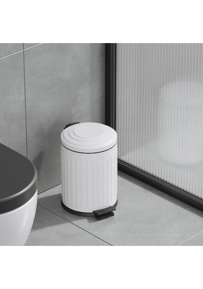 Aqua Bagno Midas Çöp Kovası -pedallı 5 Lt. , Beyaz