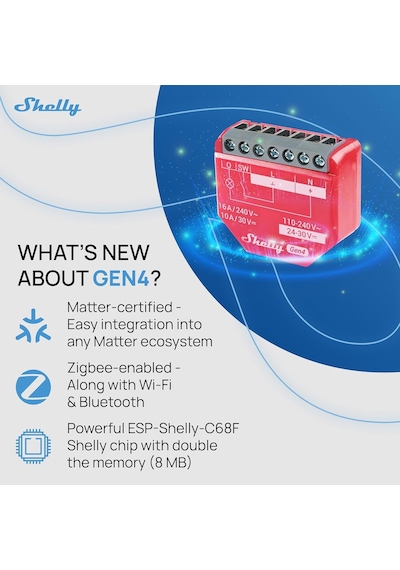 1pm Gen4 İleri Wi-fi Destekli 1 Kanal/16a Akıllı Röle Anahtarı, Gerçek Zamanlı Güç Ölçümü, Hub Gerektir