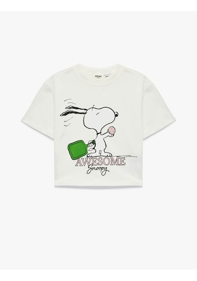 Koton Bisiklet Yaka Ekru Kız Çocuk T-shirt 6skg10157ak Ekru