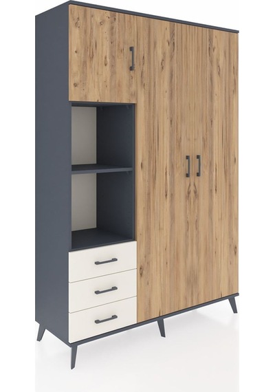 Hyperion Dolap 6 Raflı 3 Çekmeceli Tek Askılı 132x44x195 Antrasit-çam/aytaşı Atlas Çam/aytası Hyperion Dolap 6 Raflı 3 Çekmeceli Tek Askılı 132x44x195 Antrasit-çam/aytaşı Atlas Çam/aytası