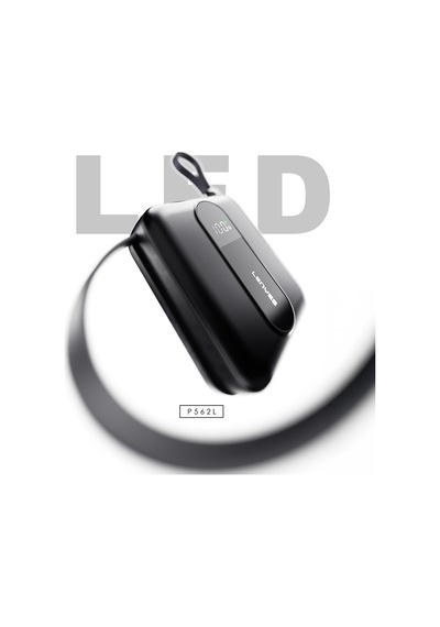 Lenyes P562l Dijital Led Göstergeli Type-c Ve Lightning Kablolu Powerbank 22.5w 10000mah Siyah