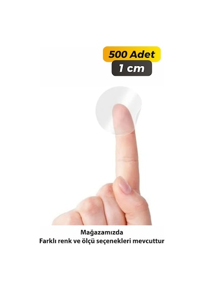 Yuvarlak Kesim Şeffaf Renk Etiket 1cm - 500 Adet