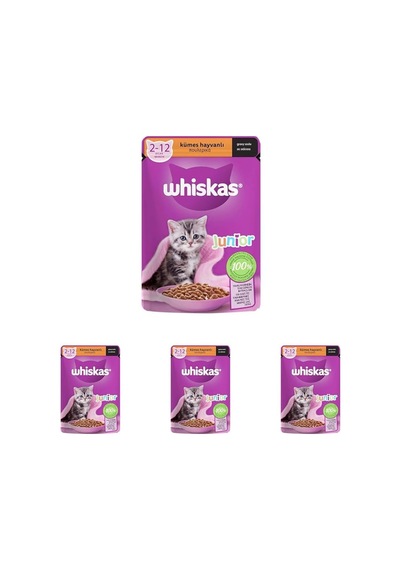 Kümes Hayvanlı Yavru Kedi Yaş Mama 85 G Tekli Paket 4 Paketi