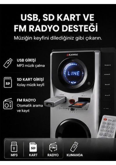 Kawaı Tx-765 5+1 Ses Sistemi Fm Radyo Usb Sd Kart Destekli Uzaktan Kumandalı