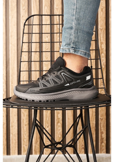 Günlük Erkek Sneaker Fileli Bağcıklı Tırtık Kalın Taban Bilek Destek Dikiş Hafif Spor Ayakkabı 4281 Füme - Siyah Günlük Erkek Sneaker Fileli Bağcıklı Tırtık Kalın Taban Bilek Destek Dikiş Hafif Spor Ayakkabı 4281 Füme - Siyah