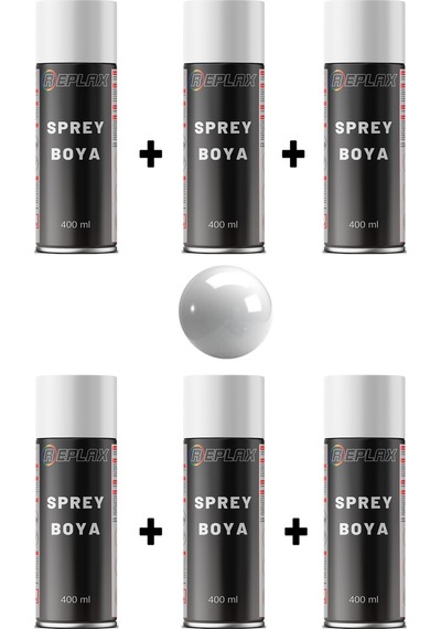 6 Adet Ral 7035 Açık Gri Sprey Boya 400 Ml.
