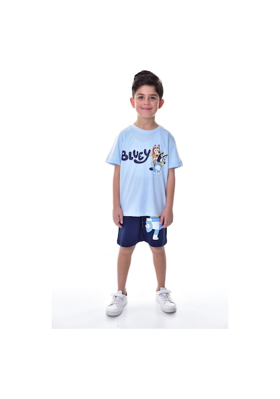 Zuzunga Bluey Baskılı 2'li Şort - T-shirt Çocuk Takım Mint Mint Yeşili