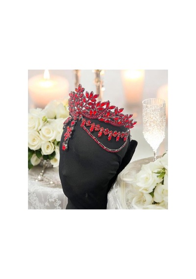 Alınlıklı Gelin,kına,nişan,söz,after,bride,party Taç Kırmızı - 729058635 Kırmızı