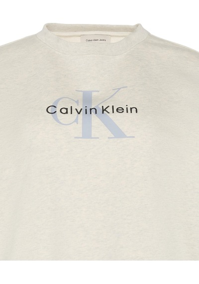 Calvin Klein Ls Monologo French Terry Rlxd Cn Gri Kadın Sweatshirt