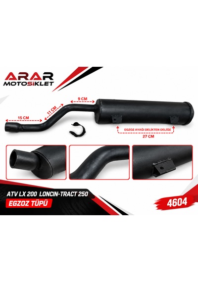 Atv Lx 200 Loncın-tract 250 Egzoz Tüpü - 4604 Siyah