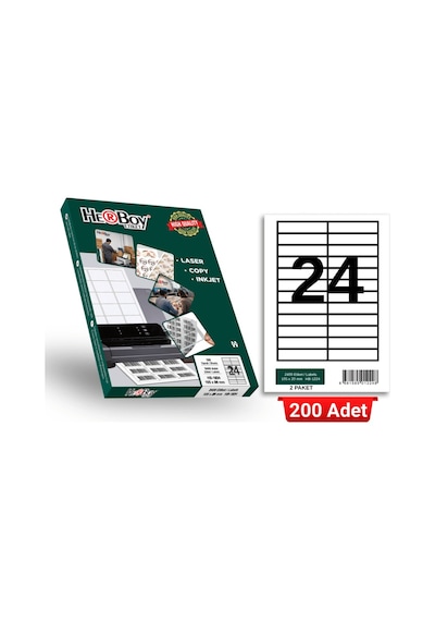 Herboy Hb-1224 105 X 23 Mm A4 Laser Etiket 200 Adet