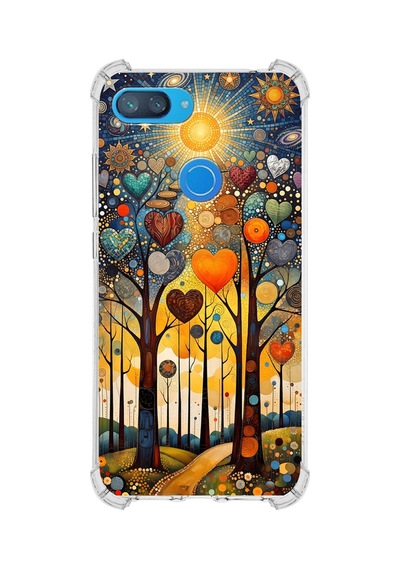 Printify Xiaomi Mi8 Lite İle Uyumlu Düşlerin Dansı Serisi Yıldız Yolculuğu Tasarımlı Uv Baskılı Köşe Korumalı Antişok Kılıf Şeffaf