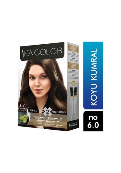 Sea Color 2'Li Krem Saç Boyası 6/0 Koyu Kumral 8698753382027