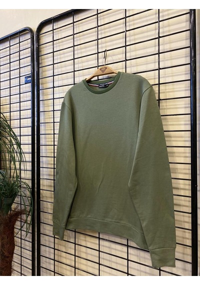 Süperlife Erkek Bisiklet Yaka Regular Fit İnce Sweatshirt Spr 20k30 Haki
