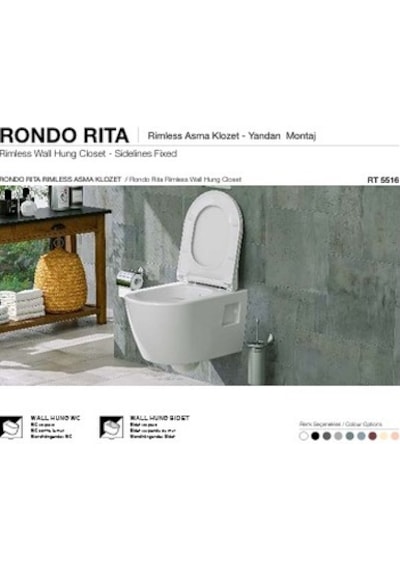 Rondo Rıta Rımless Kanalsız Asma Klozet Yandan Montaj Turavit Diğer