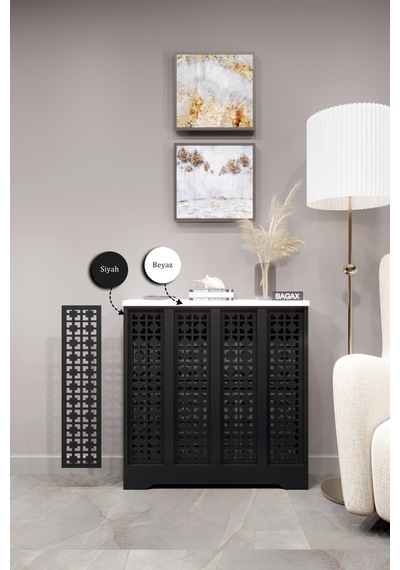Dekoratif Petek Dolabı Kalorifer Peteği Kapatma Ünitesi Modern Tasarım İç Ölçü 76 Cm Dış Ölçü 80 Cm Petek 76 Siyah Üstü Beyaz D8 Dekoratif Petek Dolabı Kalorifer Peteği Kapatma Ünitesi Modern Tasarım İç Ölçü 76 Cm Dış Ölçü 80 Cm Petek 76 Siyah Üstü Beyaz D8