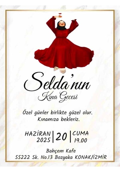 Kına Davetiye - Kına Davetiyesi - Davetiye 100 Adet M3