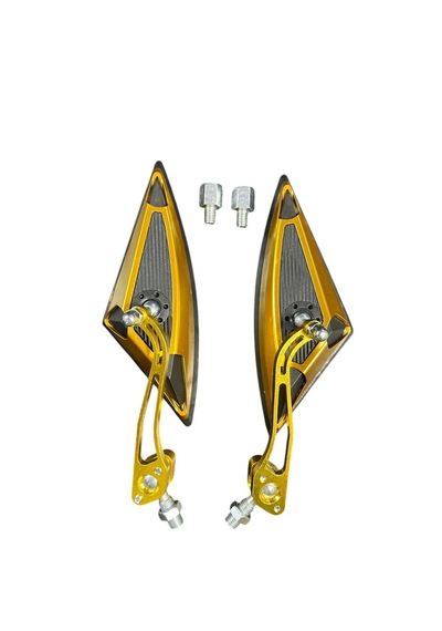 Yarasa Üçgen Modifiye Ayna Takımı Gold Sarı 8 Mm 10 Mm Uyumlu-üniversal-cg-cub-drift-kuba Çita Sarı