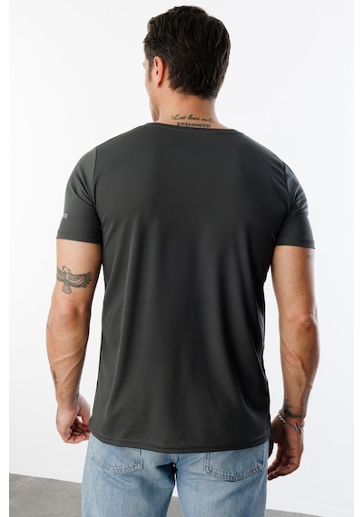 Genius Store Nem Emici Hızlı Kuruma Atletik Teknik Performans Erkek Spor T-shirt - Füme