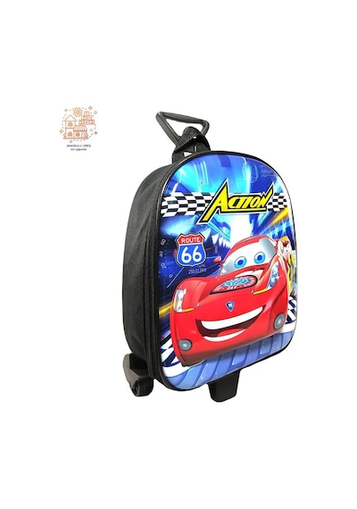 Çekçekli Action Cars Anaokulu Çantası - Cars Çanta - Erkek Çanta