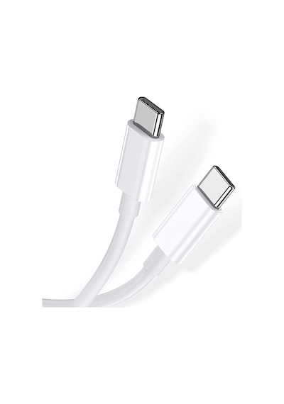Huawei Matebook Pro Uyumlu /d/e/d14/d15/13 Usb-c Usb-c 20v/3a 65w 2 Metre Hasır Örgülü Şarj Kablosu Beyaz