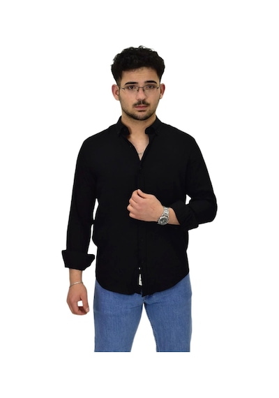 Erkek Spor Silim Fit Uzun Kol Gömlek G5019 Bgl-st04493 Siyah
