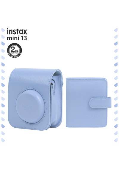 Instax Mini 13 Uyumlu Mavi Deri Çanta Ve Albüm Set