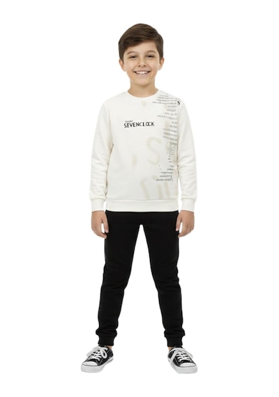 Baglan Erkek Çocuk Önü Baskılı Sweatshirt Bgl-st05245 Ekru