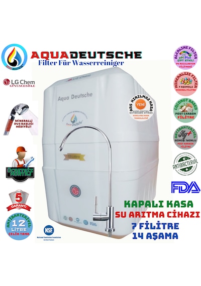 Aqua Deutsche Montaj Dahil 12 Lt. 7 Filtre 14 Aşama Su Arıtma Cih