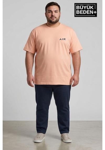 Superlife Erkek Büyük Beden Ar Baskılı 3xl-6xl Bisiklet Yaka Tshırt Spr26bts510-01 Solmon