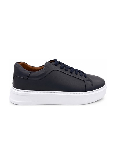 Papucumun Dünyası Erkek Hakiki Deri Sneaker Lacivert