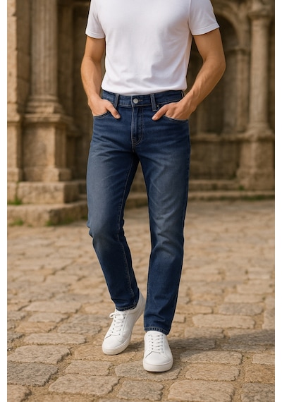 Cedy Denim Xcedy Premium Yüksek Kalite Erkek Klasik 5 Cep Yüksek Bel Regularfit Esnek Boru Paça Pantolon Mavi